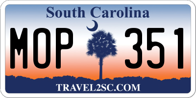 SC license plate MOP351