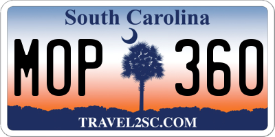 SC license plate MOP360