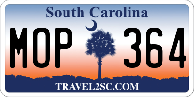 SC license plate MOP364