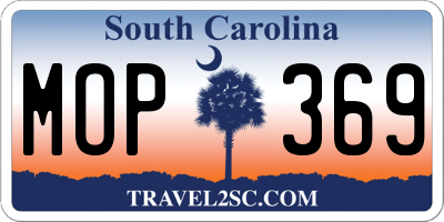 SC license plate MOP369