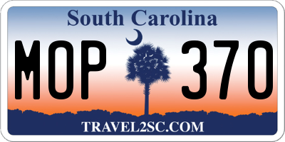 SC license plate MOP370