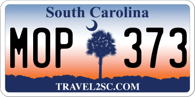 SC license plate MOP373