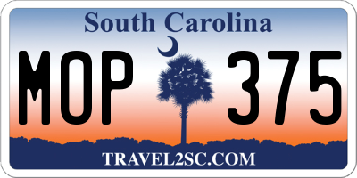 SC license plate MOP375