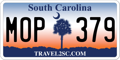 SC license plate MOP379