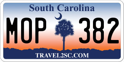 SC license plate MOP382