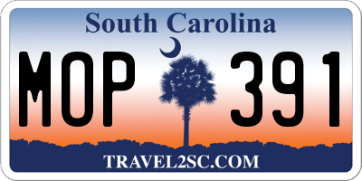 SC license plate MOP391