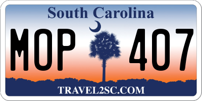 SC license plate MOP407
