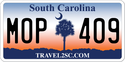 SC license plate MOP409