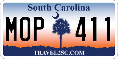 SC license plate MOP411