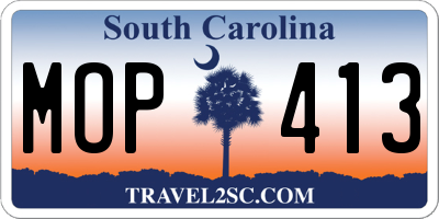 SC license plate MOP413