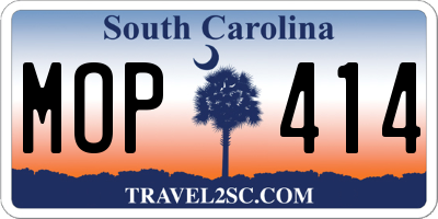 SC license plate MOP414