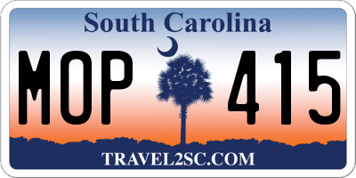 SC license plate MOP415