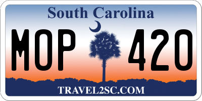 SC license plate MOP420