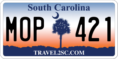 SC license plate MOP421