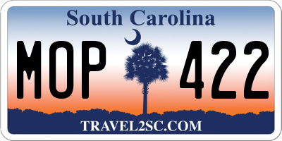 SC license plate MOP422