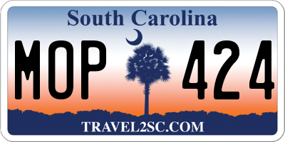 SC license plate MOP424