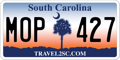 SC license plate MOP427