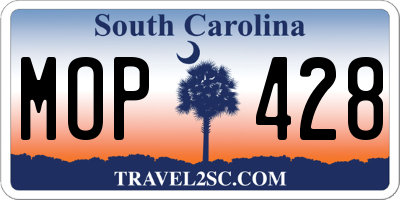 SC license plate MOP428