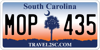 SC license plate MOP435