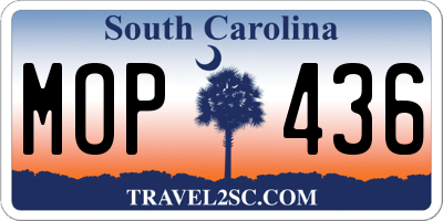 SC license plate MOP436