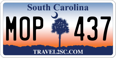 SC license plate MOP437
