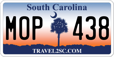 SC license plate MOP438