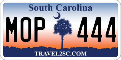 SC license plate MOP444