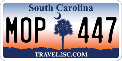 SC license plate MOP447