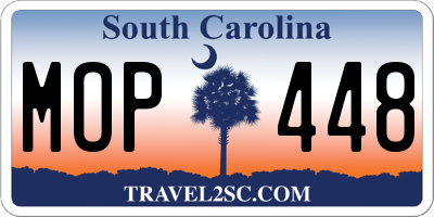 SC license plate MOP448