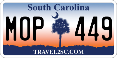 SC license plate MOP449