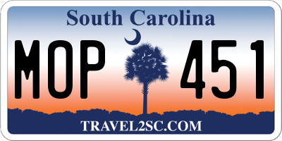 SC license plate MOP451