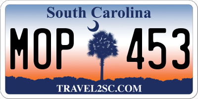 SC license plate MOP453
