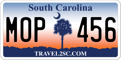 SC license plate MOP456