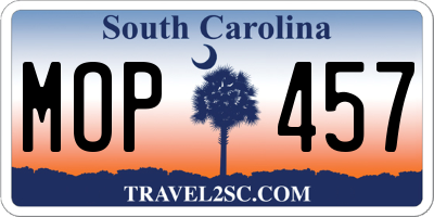SC license plate MOP457