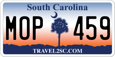 SC license plate MOP459