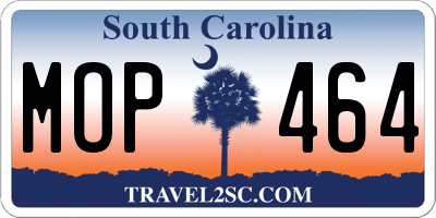 SC license plate MOP464