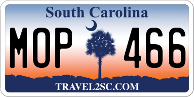 SC license plate MOP466