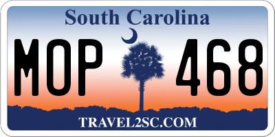 SC license plate MOP468