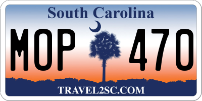 SC license plate MOP470