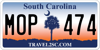 SC license plate MOP474