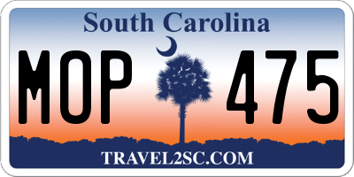 SC license plate MOP475