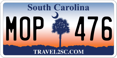 SC license plate MOP476