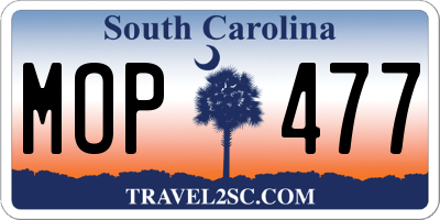 SC license plate MOP477