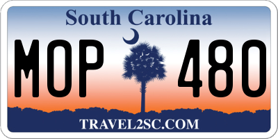 SC license plate MOP480