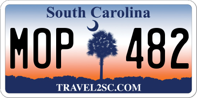 SC license plate MOP482