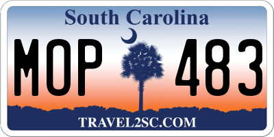 SC license plate MOP483