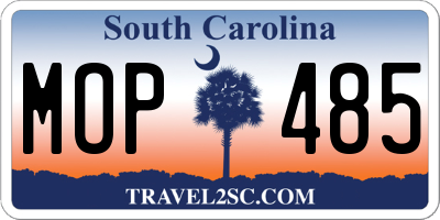 SC license plate MOP485