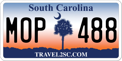 SC license plate MOP488