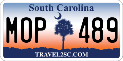 SC license plate MOP489