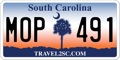 SC license plate MOP491